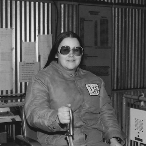 Norah Higden, hoist operator at Con Mine 1980 (Con Mine Collection)