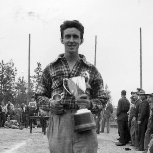 Winner of the Three-Mile foot race, 1947 (Dale Attrell Collection)