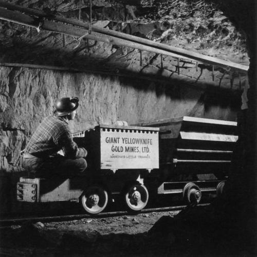 Giant Mine trammer, 1952. (George Hunter Collection)