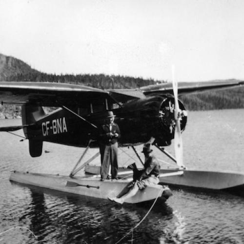 Float plane CF-BNA near Yellowknife, 1930s. (Murdock Mosher Collection)