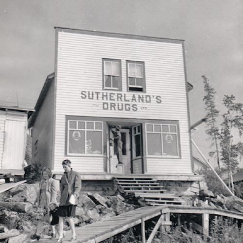 Sutherland's Drug store 1945 (YK Press Images Collection)